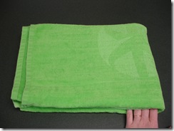 Fold beach towel right to left