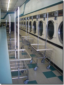 Laundromat with baskets