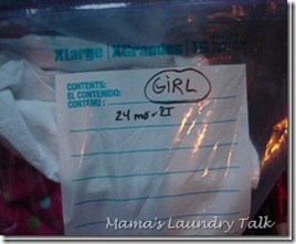 Storing Clothes Labeled Bag