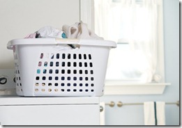White full laundry basket